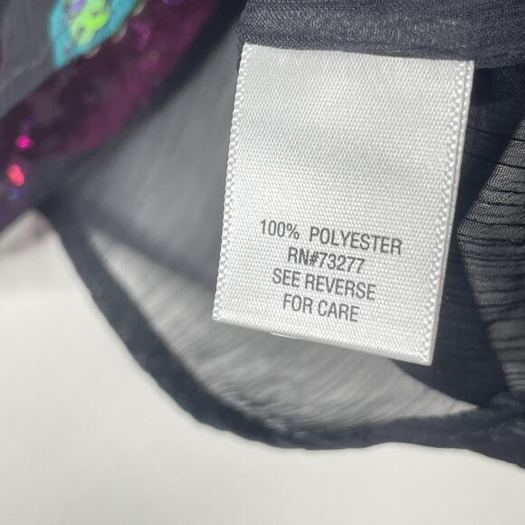 Candie's Women Sheer Tank Floral Sequins Y2K Floral Indie Sleaze 2000s Sparkle - Picture 6 of 8